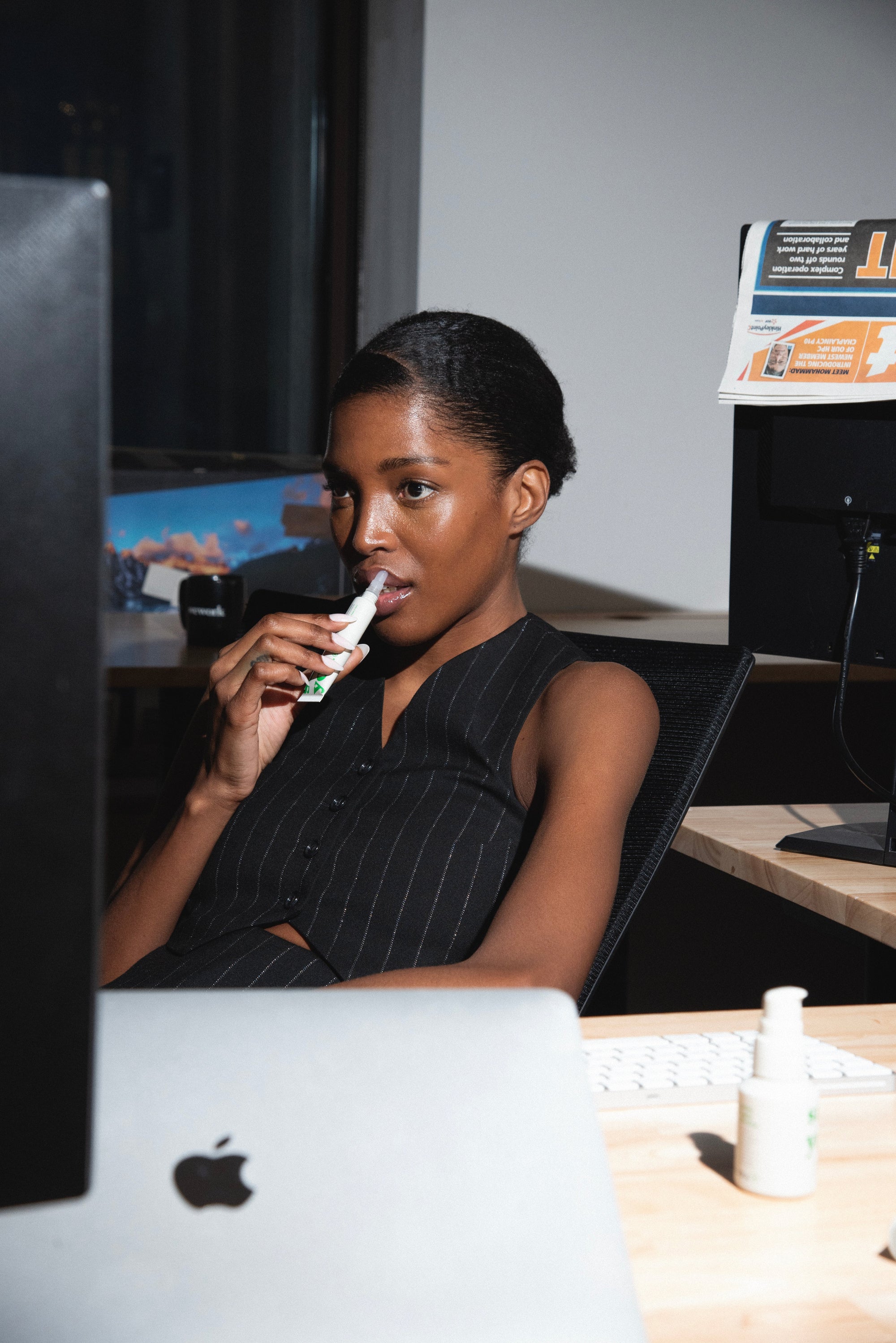 Close-up of glowing, healthy skin representing the benefits of pro-microbiome skincare and a balanced skin barrier.