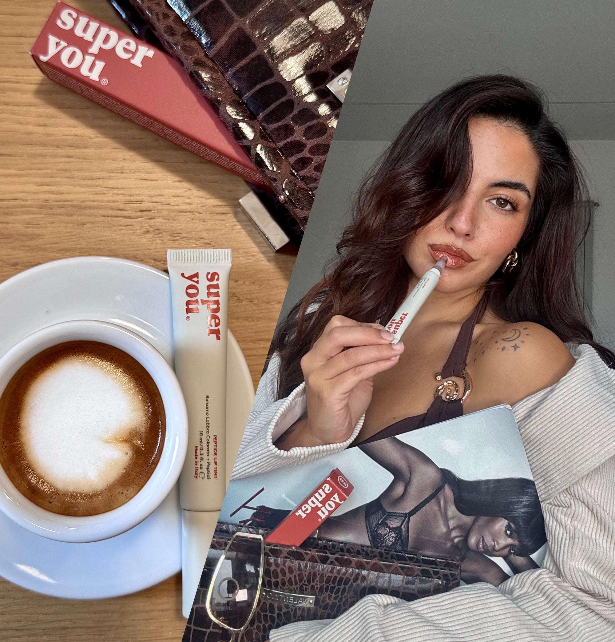 Cocoa superfood nude pigment texture close-up